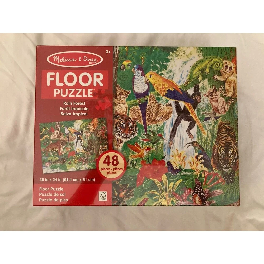 Melissa & Doug Floor Puzzle Rain Forest 36 in x 24 in 48 Pieces | Ages 3+